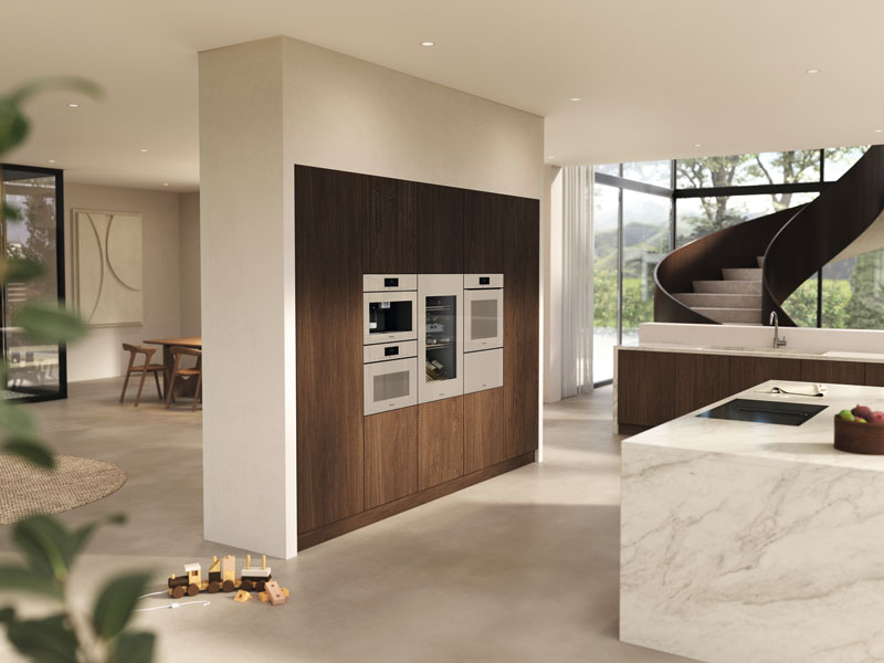 Cafetera empotrable con DirectWater Beige